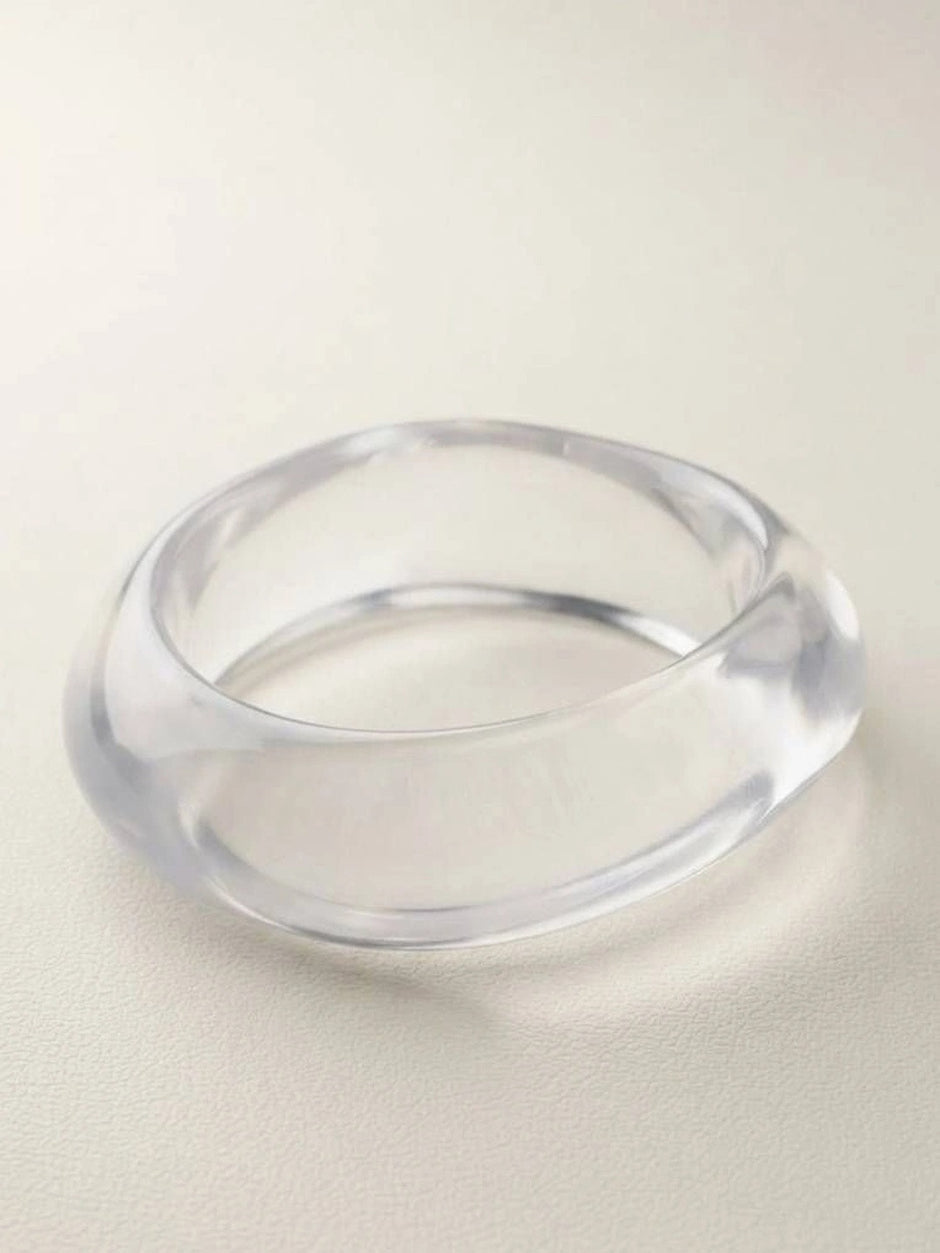 Clear Resin Bangle Bracelet for Women