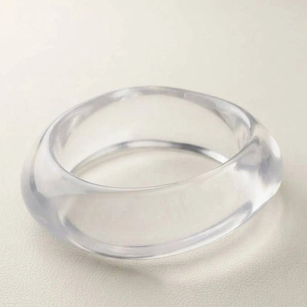 Clear Resin Bangle Bracelet for Women