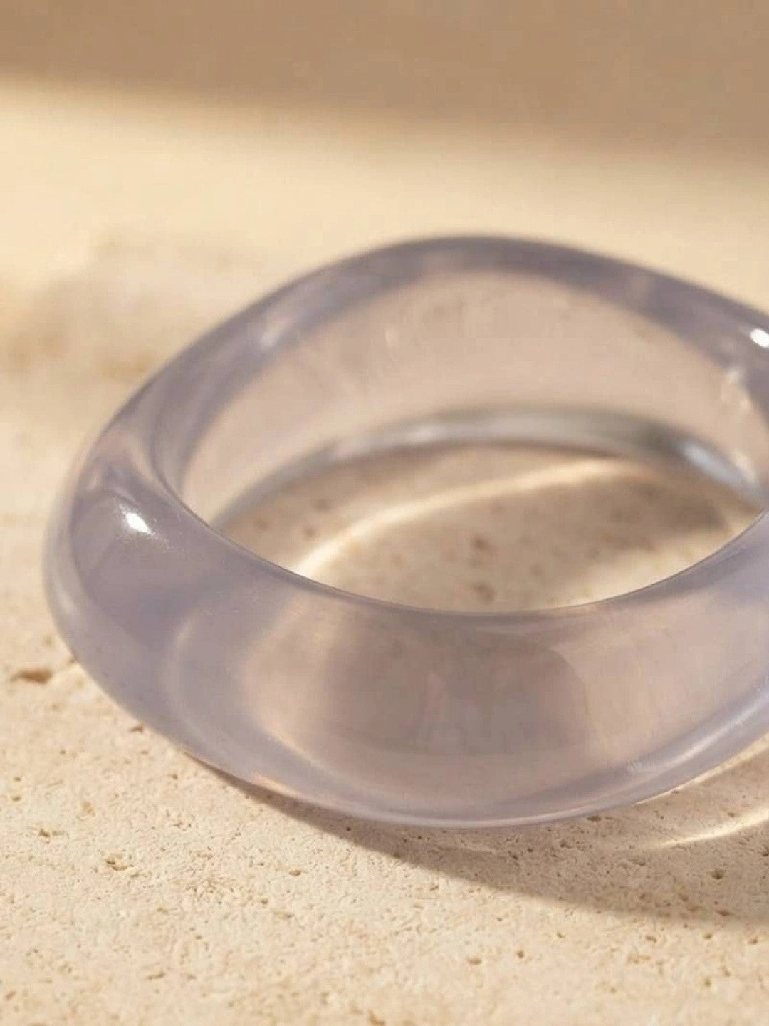 Clear Resin Bangle Bracelet for Women