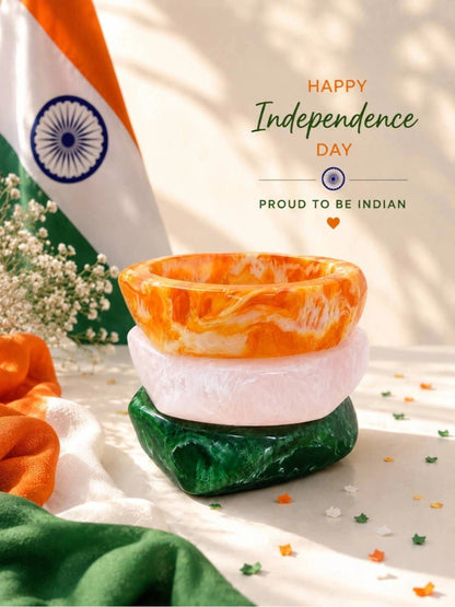 Tricolour Resin Bangles for Women Set of 3