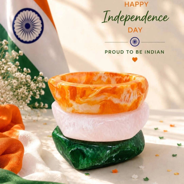 Tricolour Resin Bangles for Women Set of 3