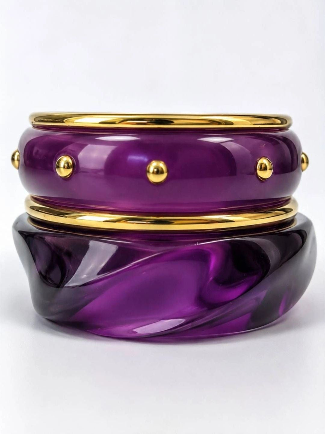 Purple Resin Studded Bangles for Women
