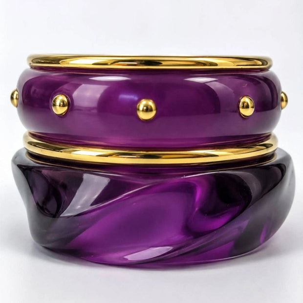 Purple Resin Studded Bangles for Women