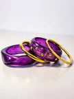 Purple Resin Studded Bangles for Women