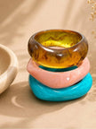Resin Marble Chunky Bangles Set of 3