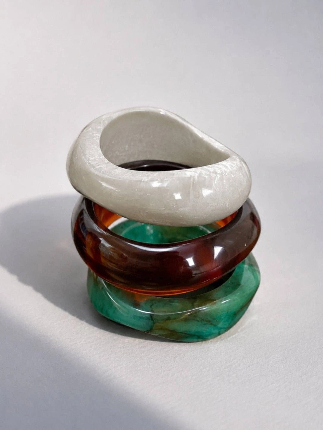 Resin Marble Bangles Set of 3