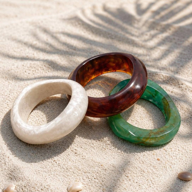 Resin Marble Bangles Set of 3