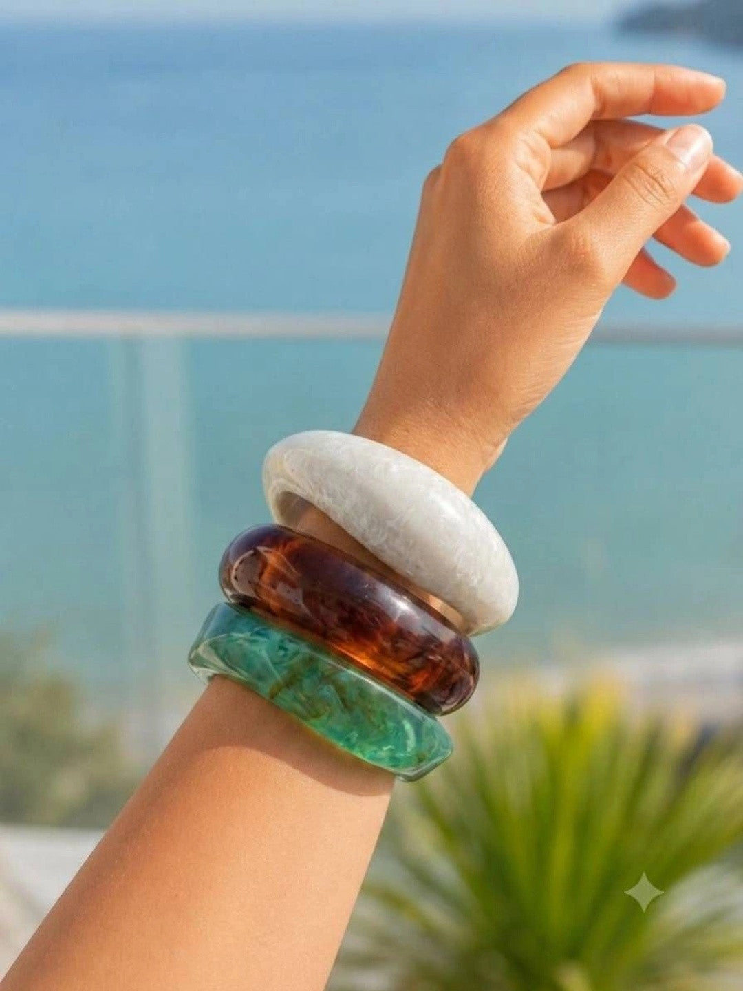 Resin Marble Bangles Set of 3