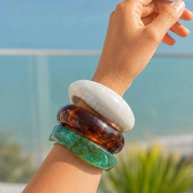 Resin Marble Bangles Set of 3