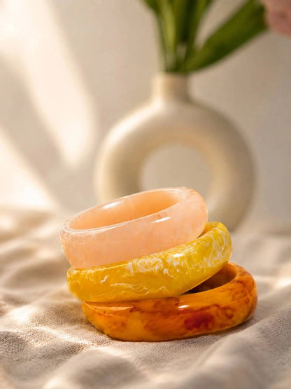 Marble Resin Bangles for Women Set of 3