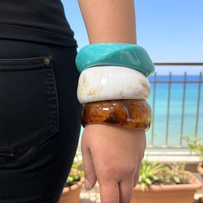 Beach Vibe Resin Bangle Stack
