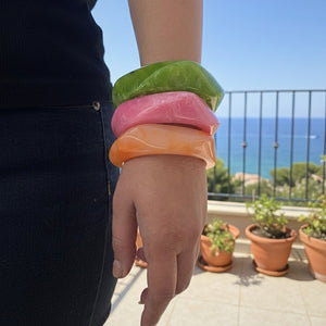 Stack of Colour Splash Resin Bangle