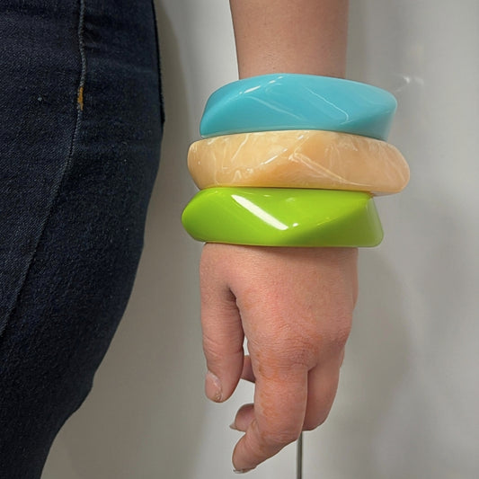 Tropical Vibe Resin Bangle Stack