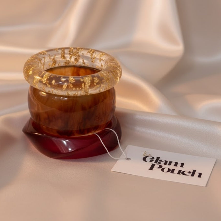 Coffee Date Resin Bangle Stack