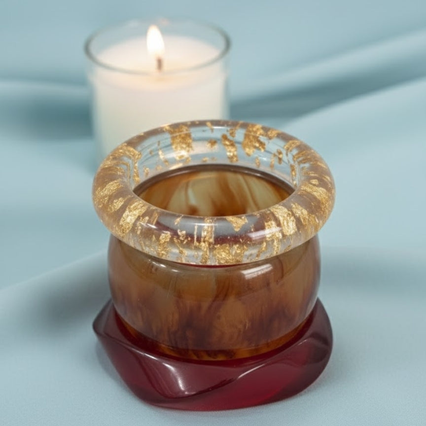 Coffee Date Resin Bangle Stack