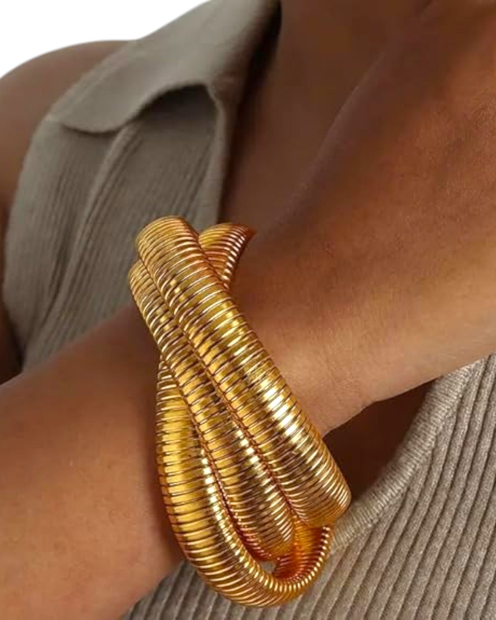Bold gold plated chunky bangles set for women, fashionable statement jewelry perfect for parties and festive occasions.