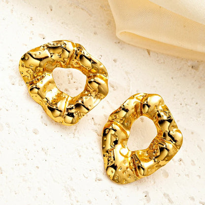 Hammered Irregular Stud Earrings