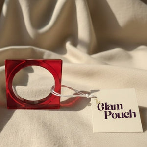 Crimson Red Square Crystal Resin Bangle