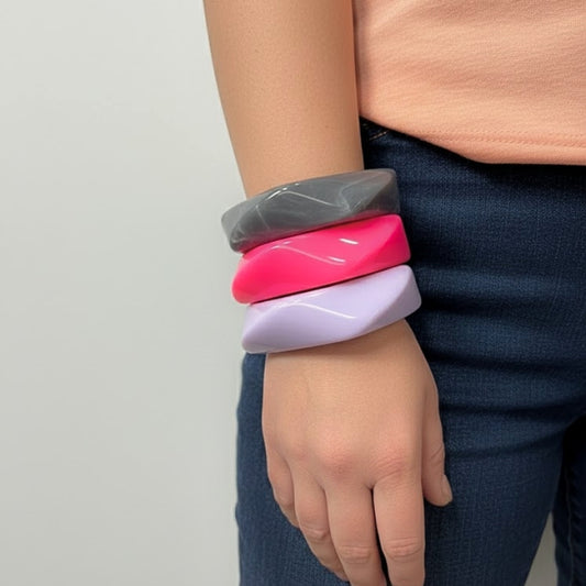 Pastel Punch Resin Bangle Stack