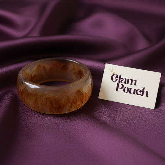 Caramel Brown Luxe Statement Resin Bangle-Slim