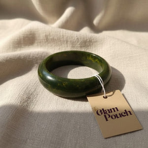 Emerald Green Marble Dome Resin Bangle