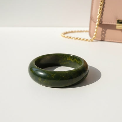 Emerald Green Marble Dome Resin Bangle