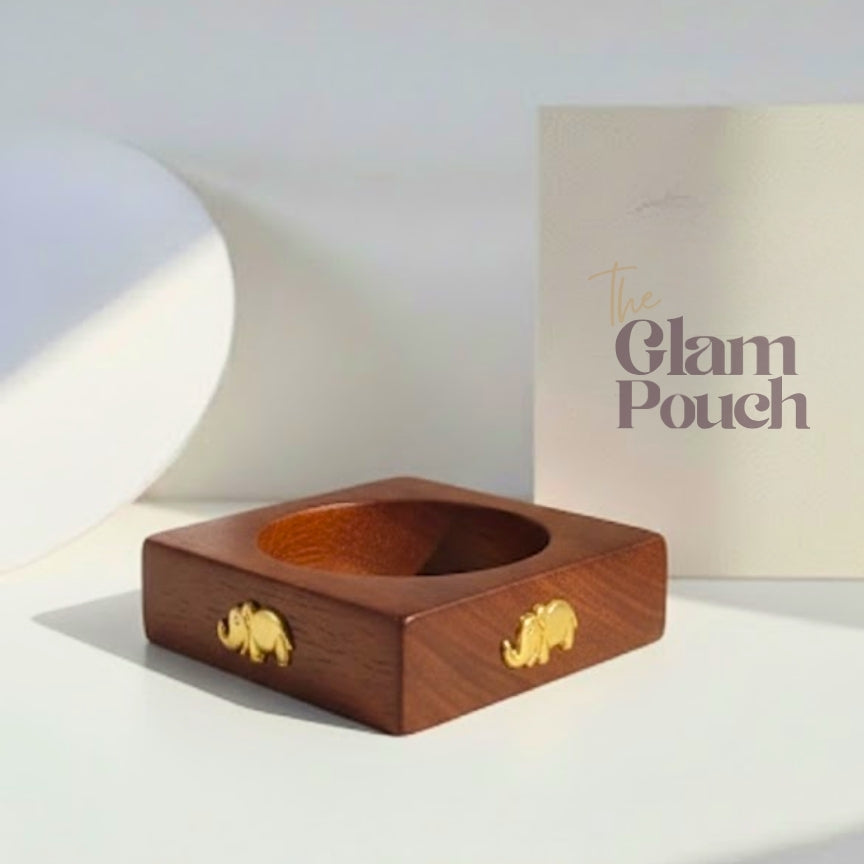Square Walnut Wood Elephant Bangle