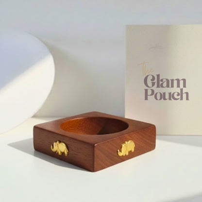 Square Walnut Wood Elephant Bangle