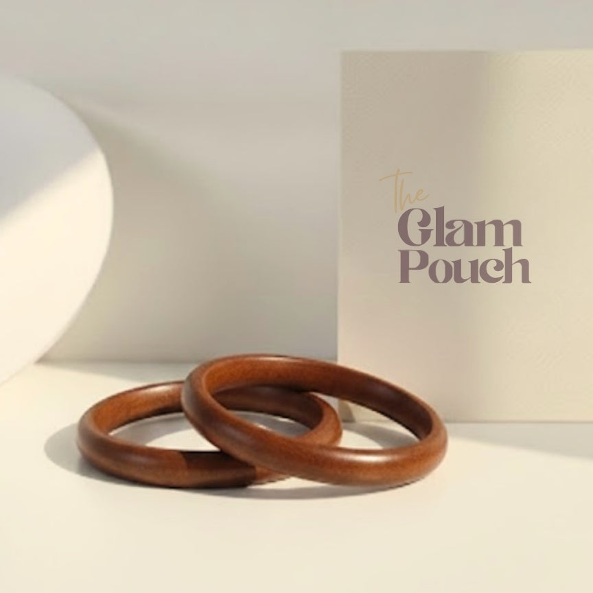 Hand-Polished Walnut Wood Bangles