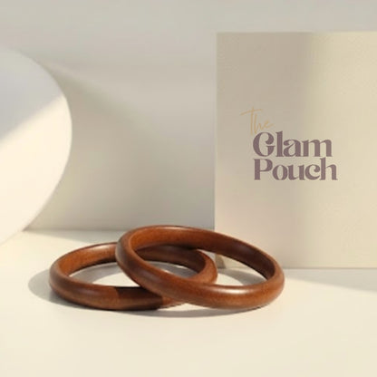 Hand-Polished Walnut Wood Bangles