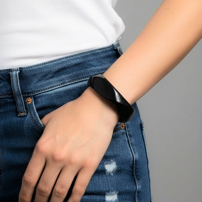 Classic Black Wave Resin Bangle