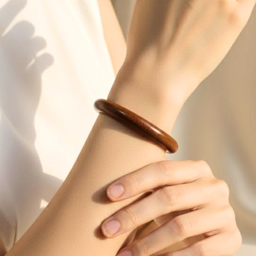 Hand-Polished Walnut Wood Bangles