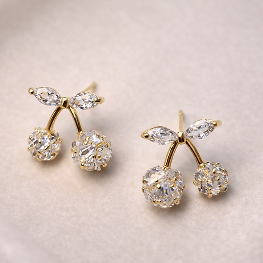 Crystal Cherry Stud Earrings