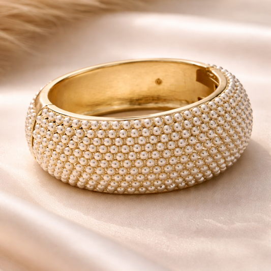Classic Pearl Statement Cuff Bracelet