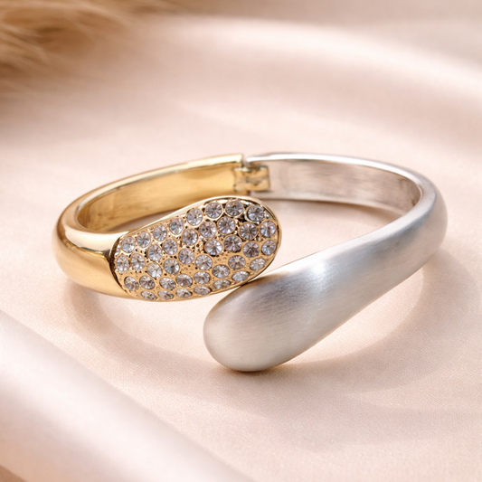 Elegant Sparkle Open Cuff Bracelet