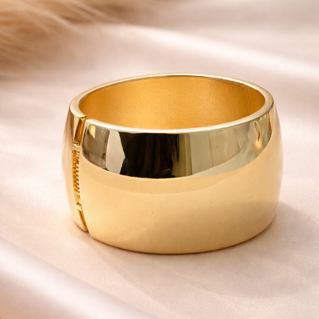 Modern Gold Cuff Bangle Bracelet