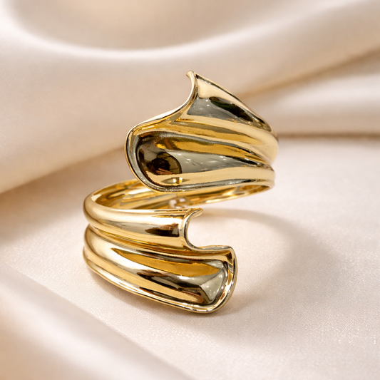 Sculpted Gold Plated Cuff Bracelet