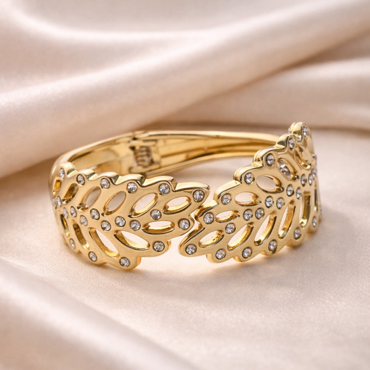 Radiant Leaf Statement Cuff Bracelet