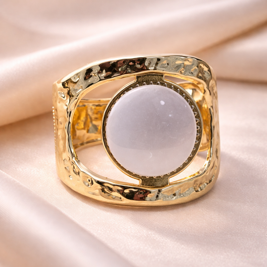Moonstone Style Gold Plated Cuff Bracelet