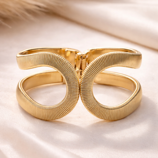 Designer Double Loop Gold Bracelet