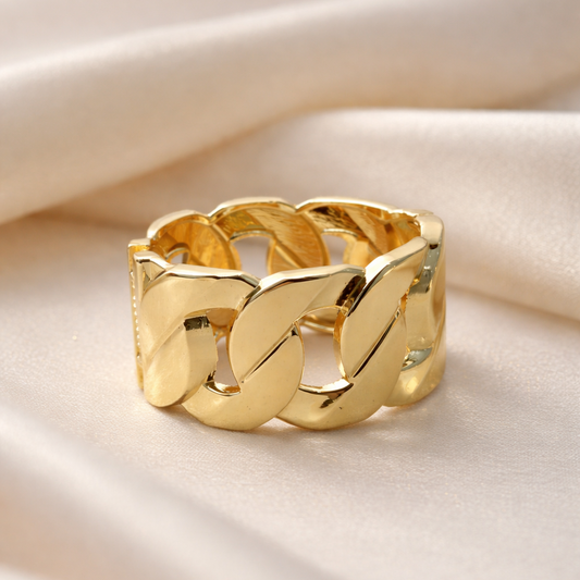 Minimal Chunky Gold Cuff Bracelet