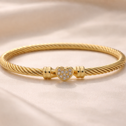 Rope Heart Gold Bracelet
