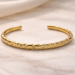 Stardust Textured Gold Cuff Bracelet