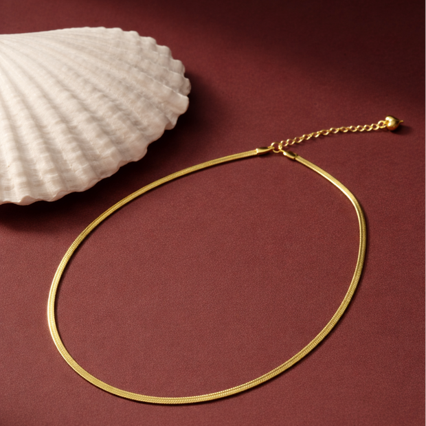 Dainty Gold Flat Link Anklet