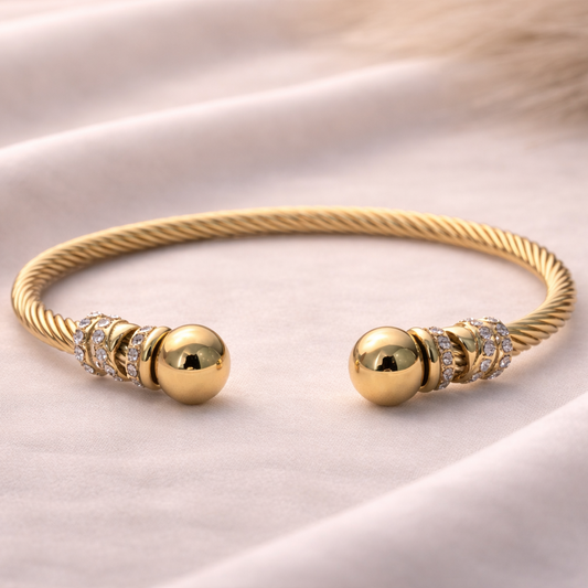 Gold Twisted Cable Cuff Bracelet