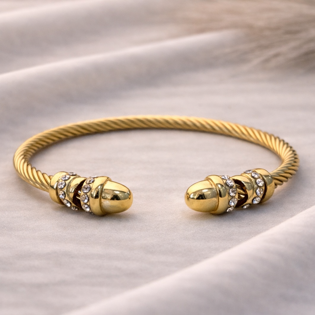 Aurelia Luxe Gold Crystal Cable Bracelet