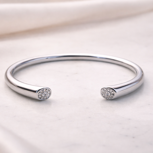 Solstice Pave Open Cuff (Silver)