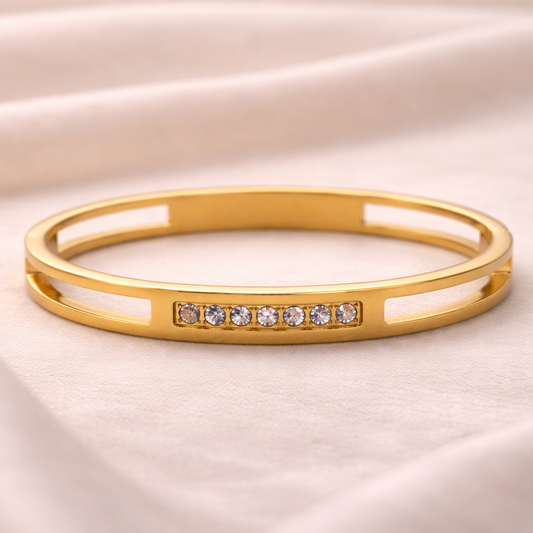 Linear Cut-Out Crystal Bar Bracelet