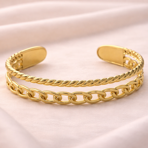 Helix & Link Layered Chain Cuff