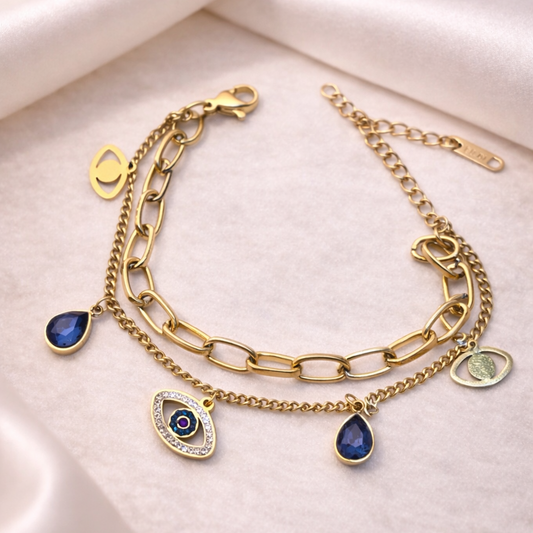 The Protective Eye Layered Charm Bracelet